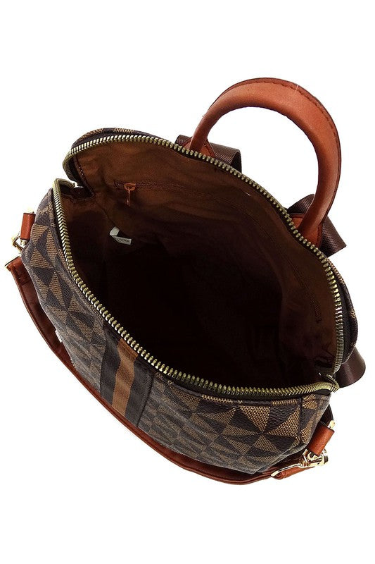 Sac à dos convertible rayé à monogramme PM