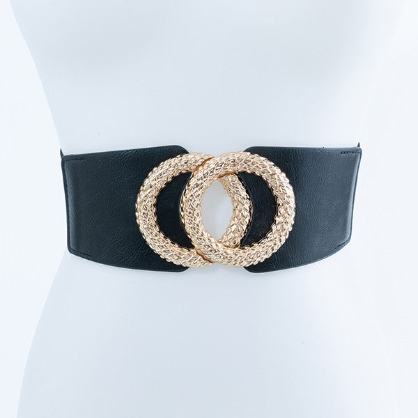 CEINTURE DE MODE MÉTALLIQUE TEXTURÉE À BOUCLE O