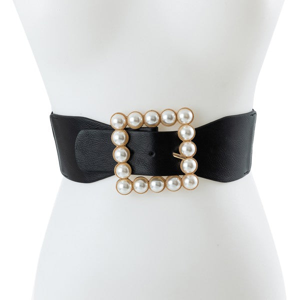 CEINTURE DE MODE BOUCLE DE PERLES
