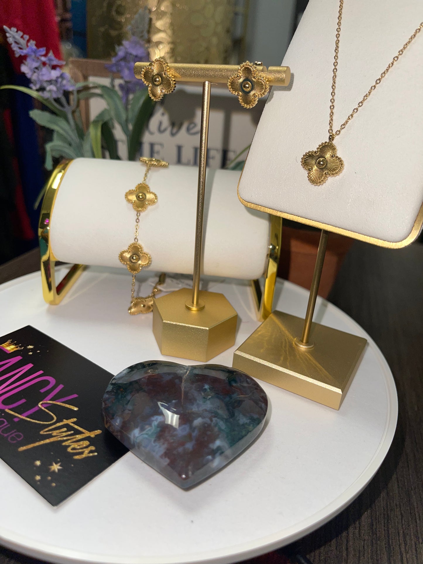 She Is Lucky Clover Jewelry Set