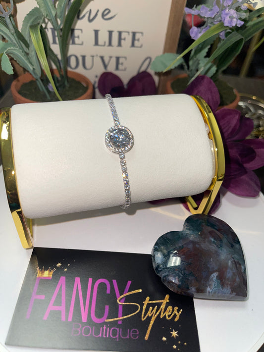 CZ Bolo Tennis Bracelet in Sterling Silver