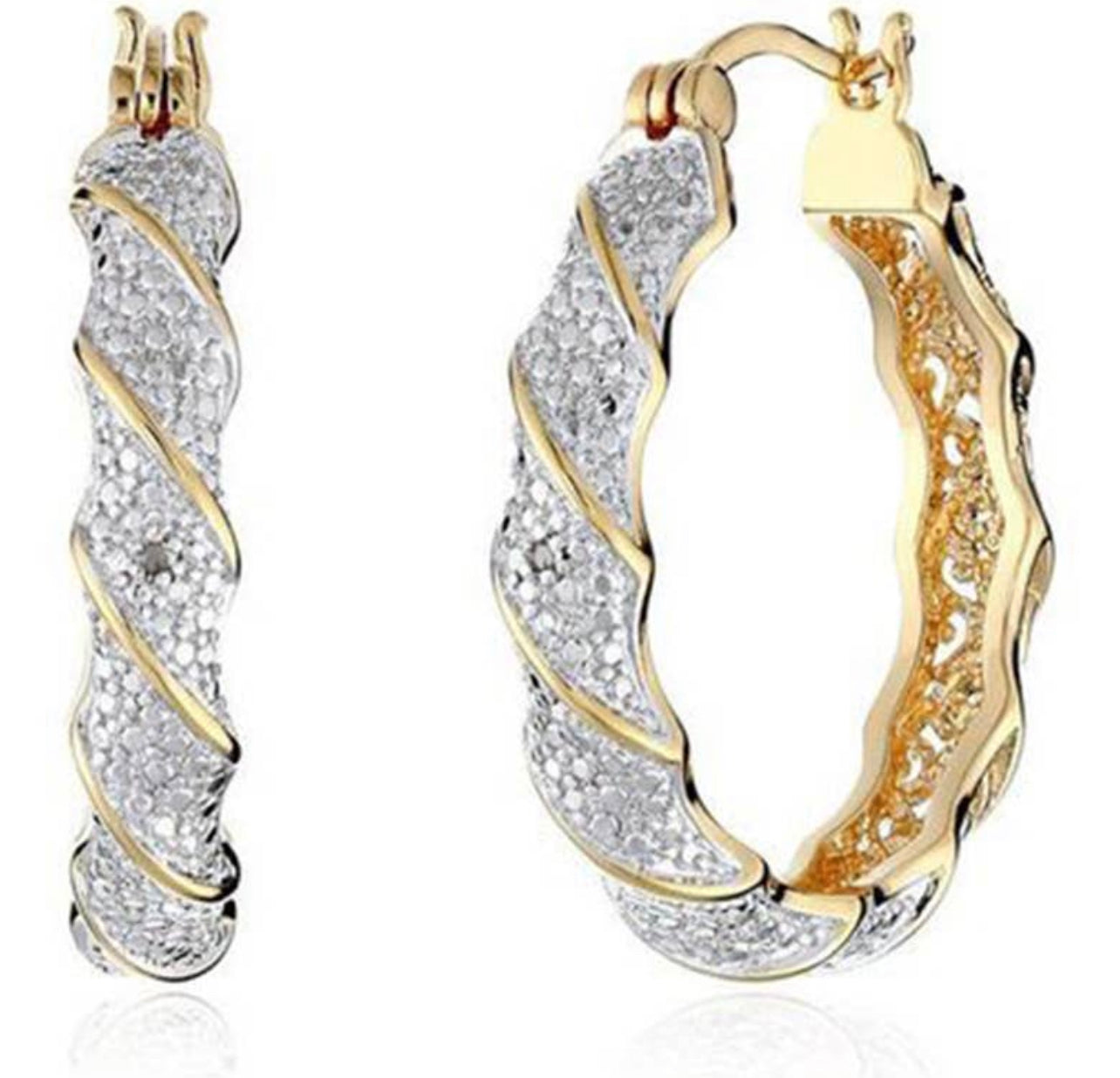 Boucles d'oreilles créoles torsadées pour femme