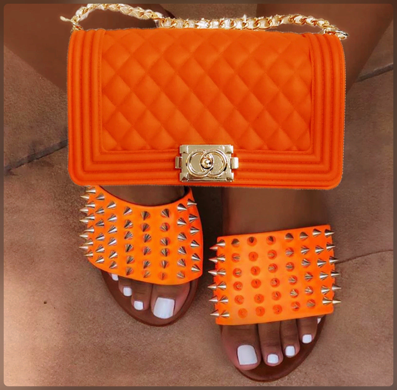 Summer Chain Crossbody Bag & Slide Set