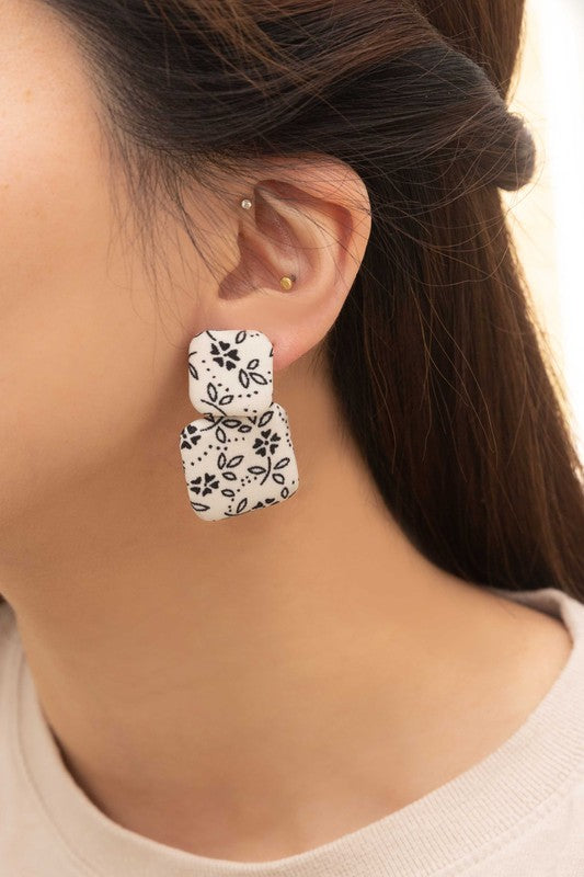 Textile Drop Earrings