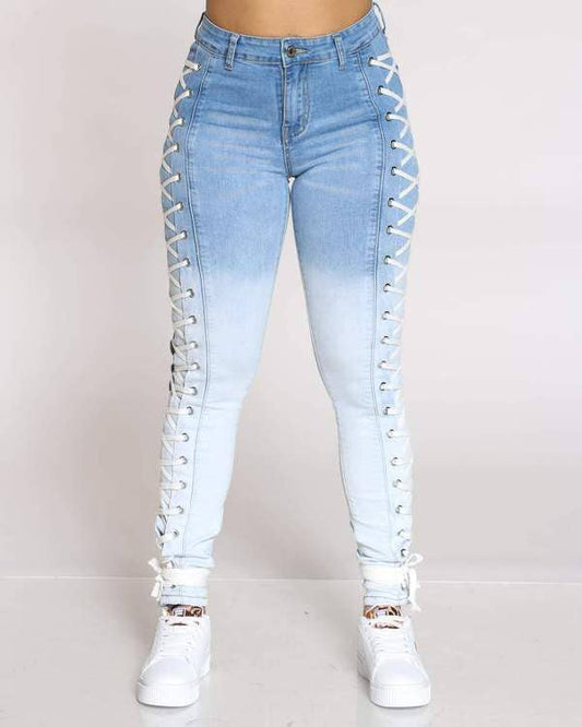 Women's Fashion Solid Color Washed Jeans