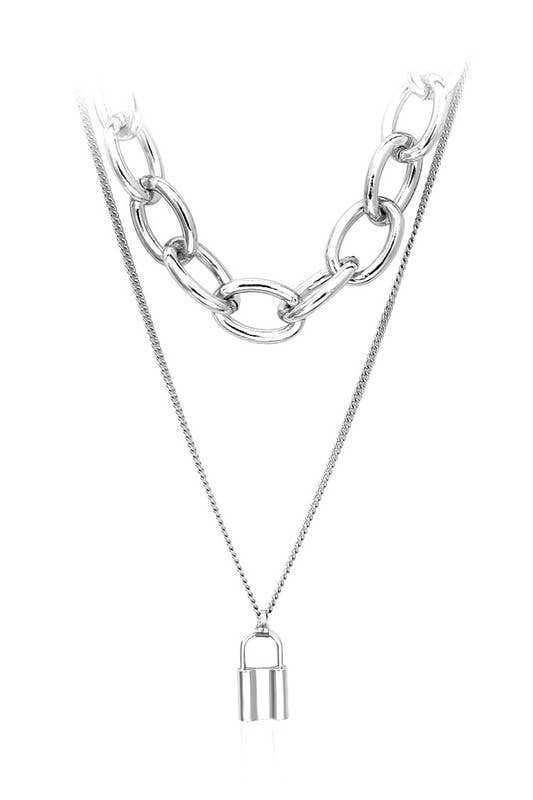 Lock Pendant Chain Necklace