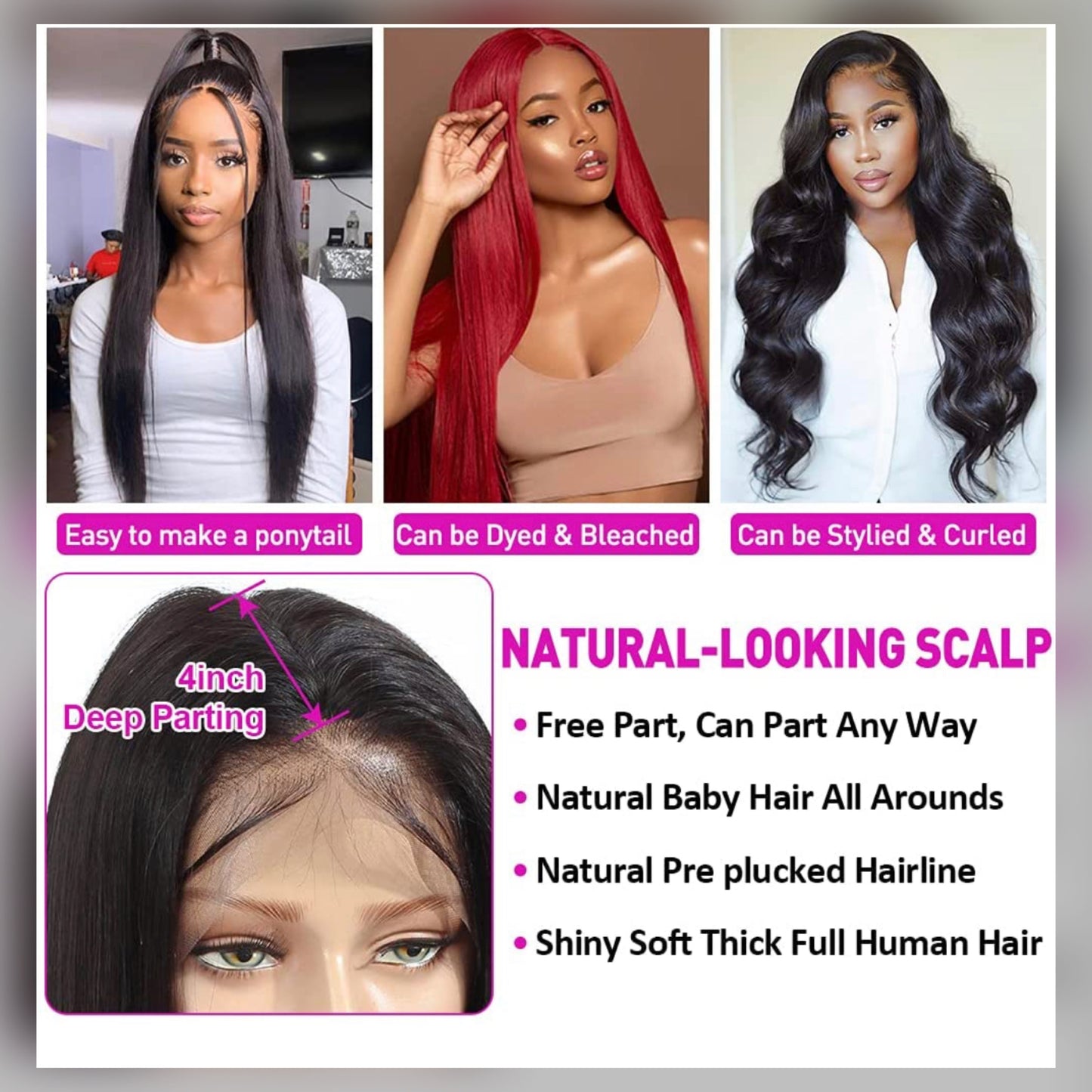 Straight Lace Front Wig Human Hair